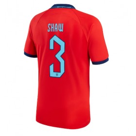 Herren Fußballbekleidung England Luke Shaw #3 Auswärtstrikot WM 2022 Kurzarm